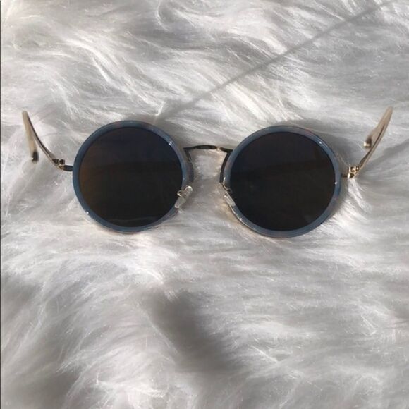 ELIBELLA Retro Blue Round Blue Sunglasses Shades - Picture 9 of 11